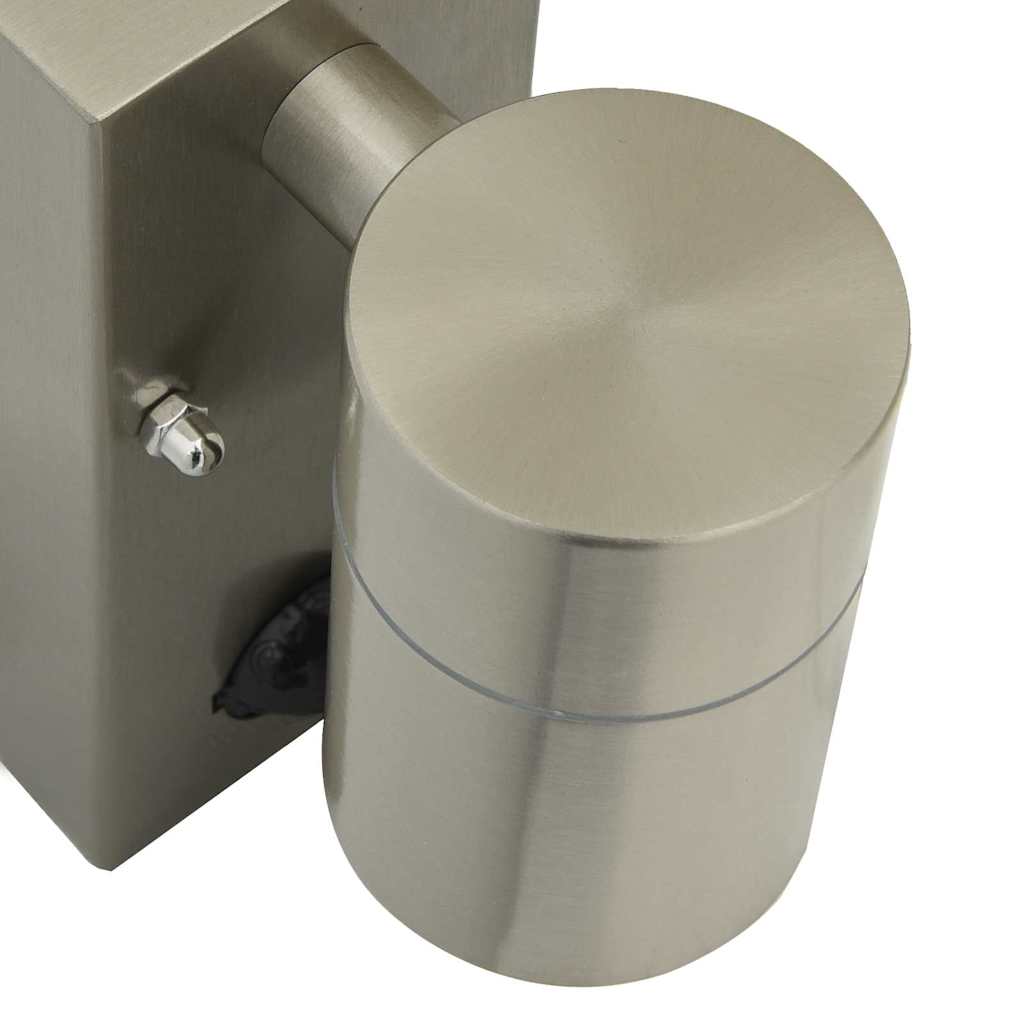 Applique murale argent 6,5 x 10,5 x 16 cm acier inoxydable et verre