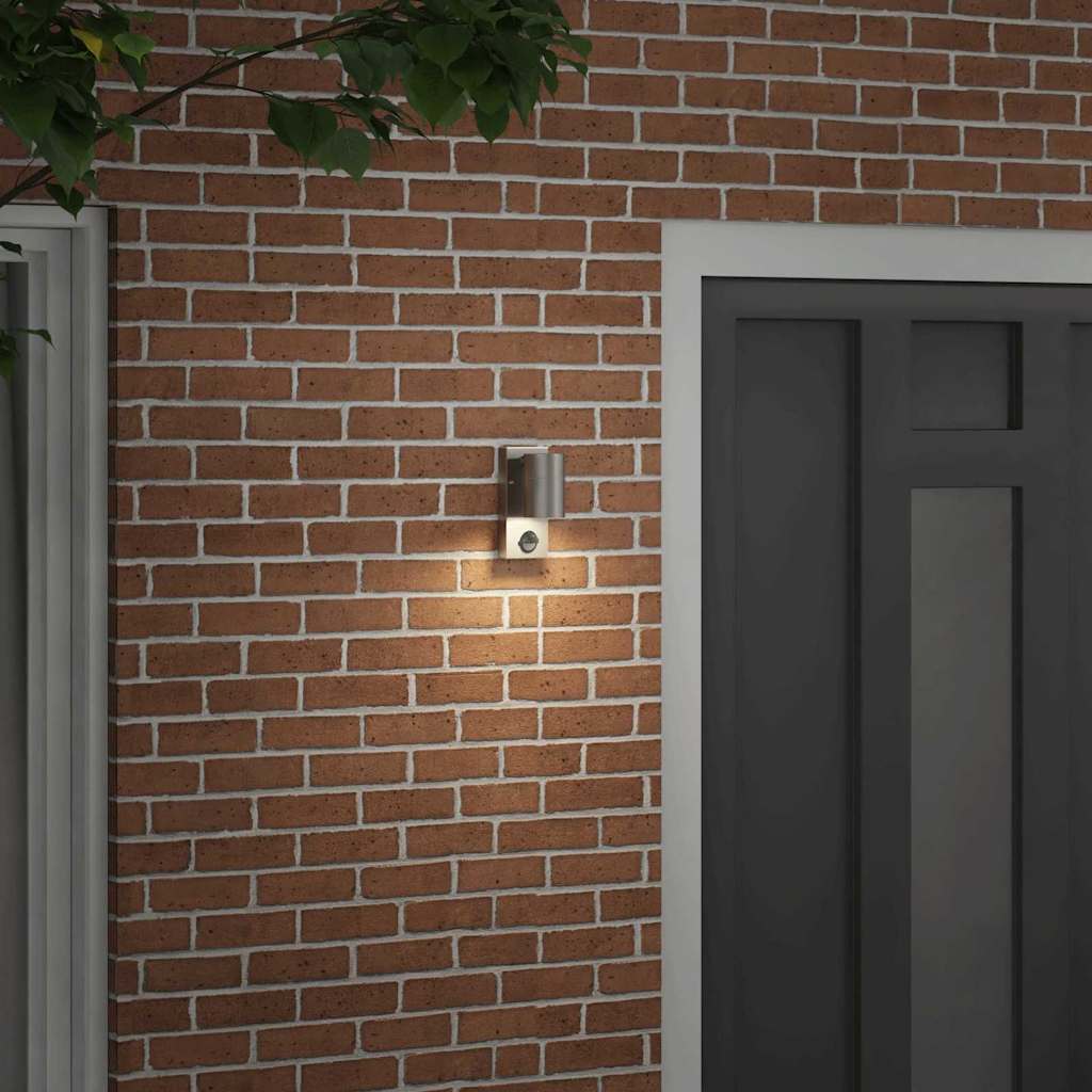 Applique murale argent 6,5 x 10,5 x 16 cm acier inoxydable et verre
