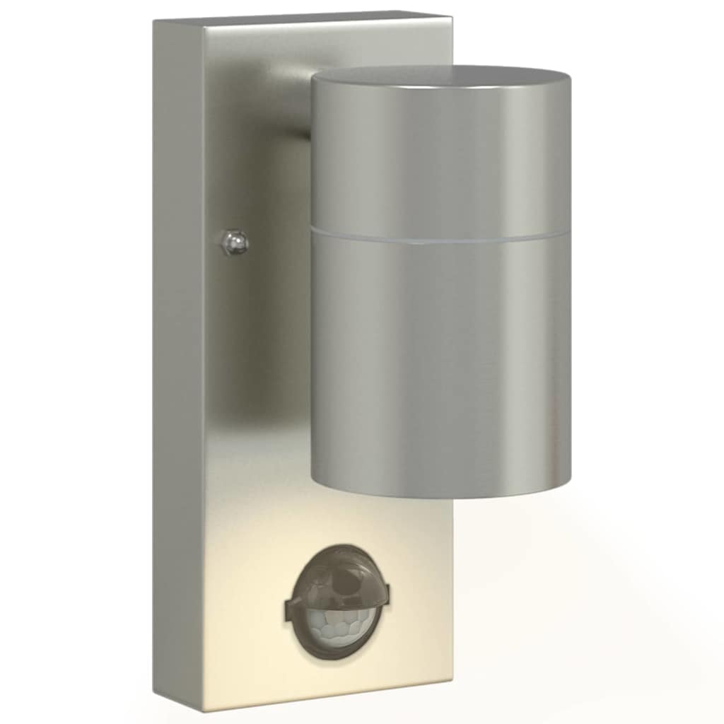 Applique murale argent 6,5 x 10,5 x 16 cm acier inoxydable et verre