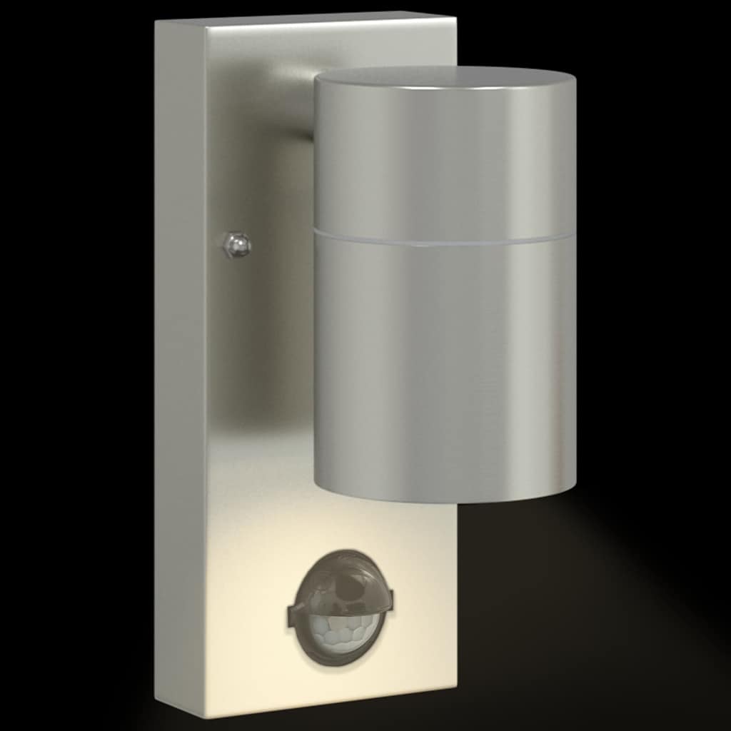 Applique murale argent 6,5 x 10,5 x 16 cm acier inoxydable et verre
