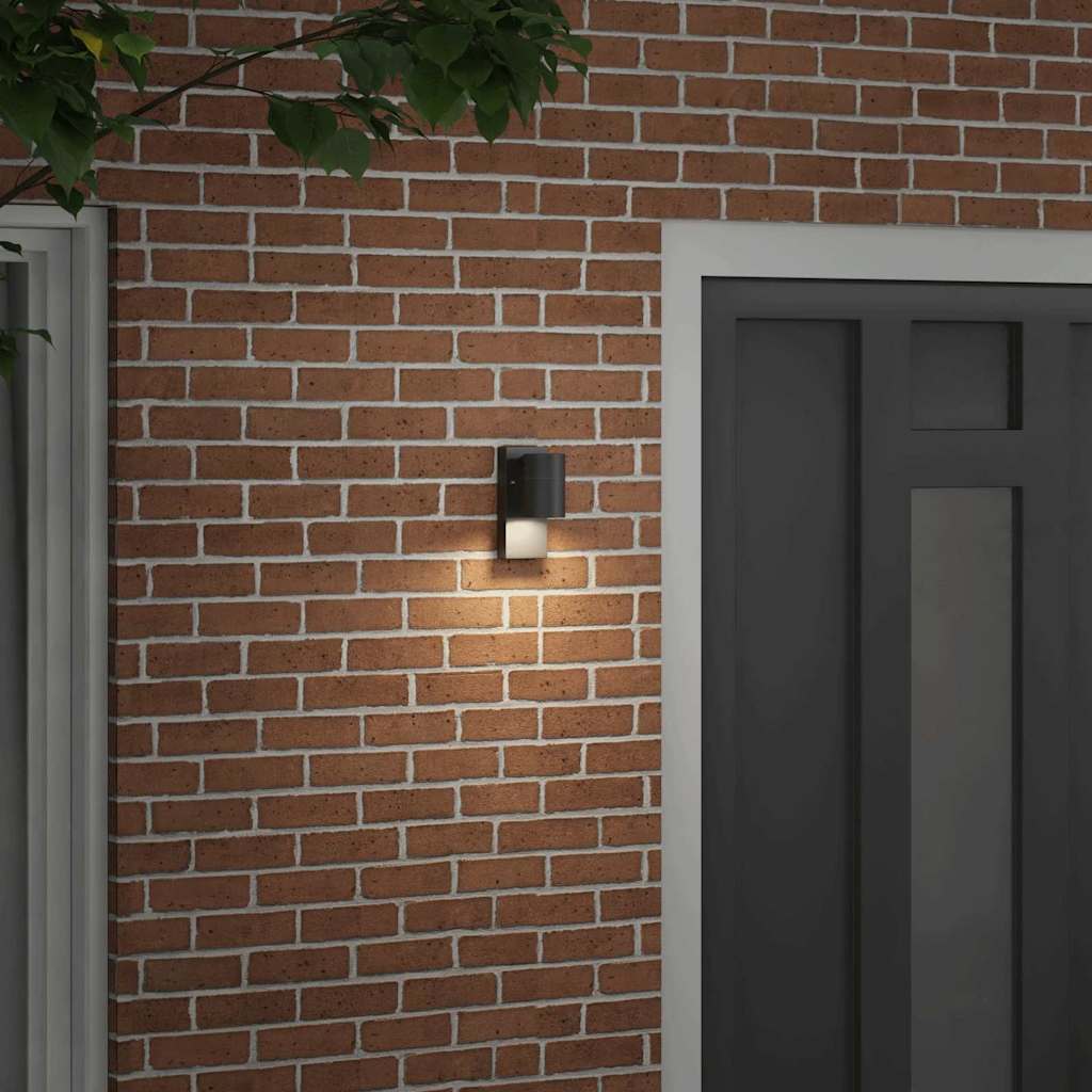 Applique murale extérieure noire 6,5 x 10,5 x 16 cm acier inoxydable et verre