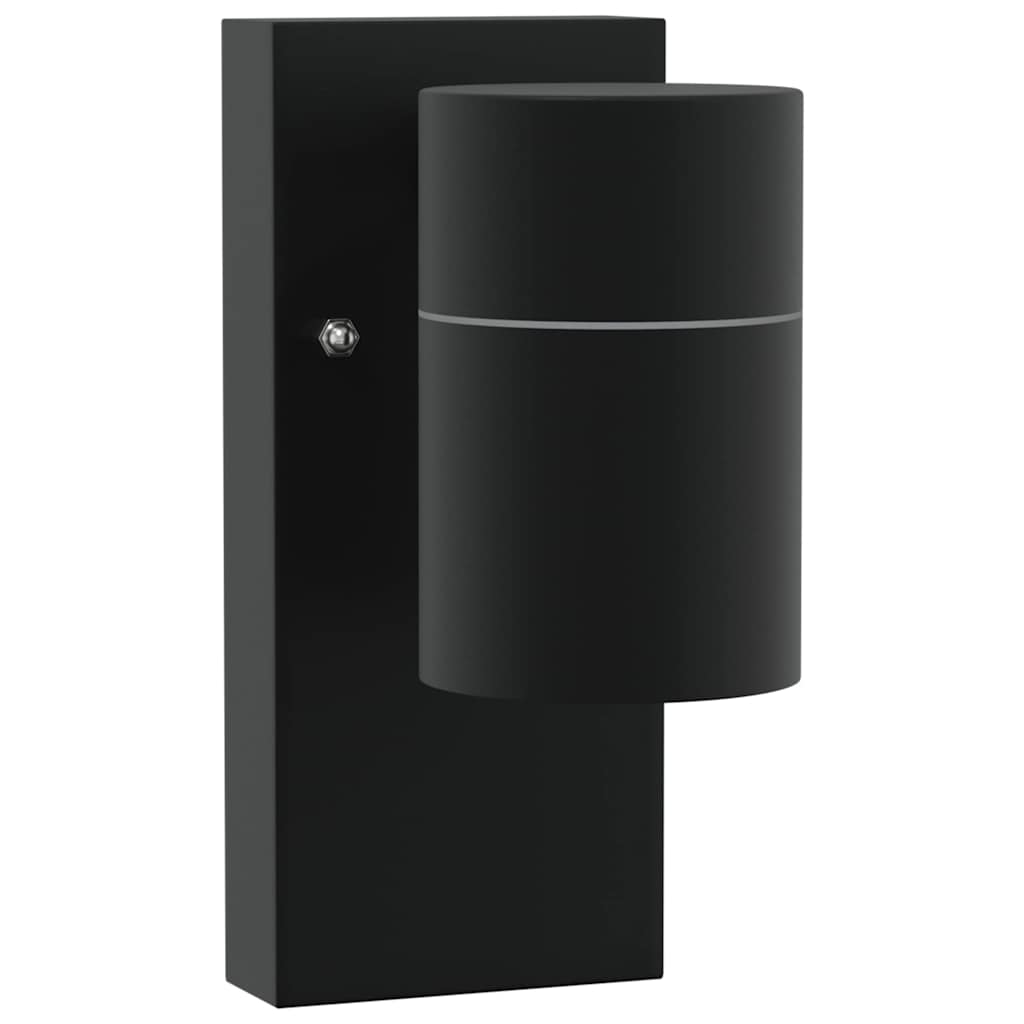 Applique murale extérieure noire 6,5 x 10,5 x 16 cm acier inoxydable et verre