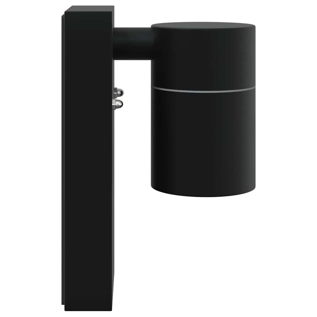 Applique murale extérieure noire 6,5 x 10,5 x 16 cm acier inoxydable et verre
