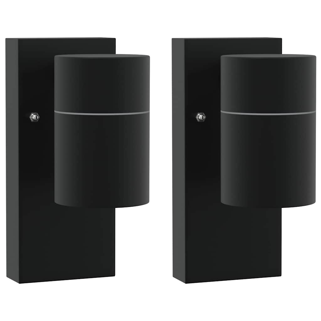 Außenwandleuchte 2 pcs Schwarz 6,5 x 10,5 x 16 cm
