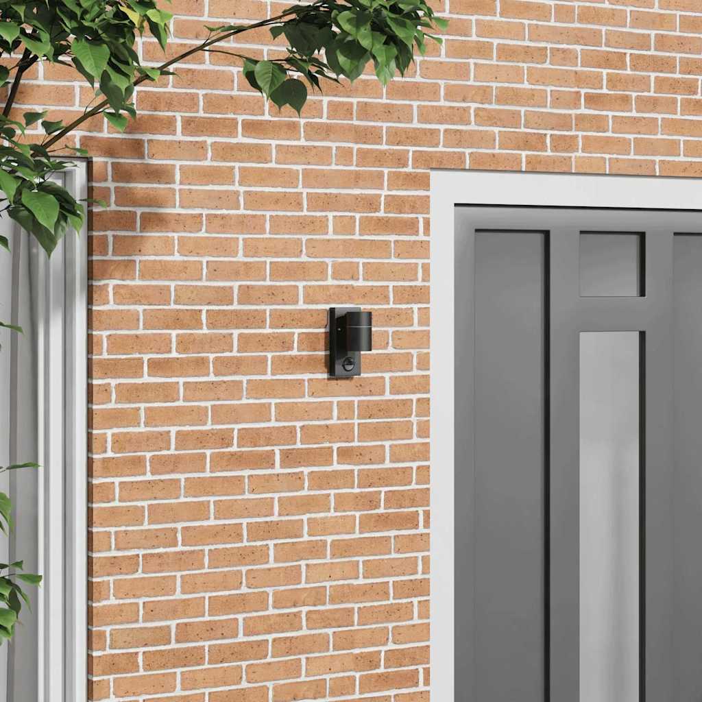 Applique murale noire 6,5 x 10,5 x 16 cm acier inoxydable et verre