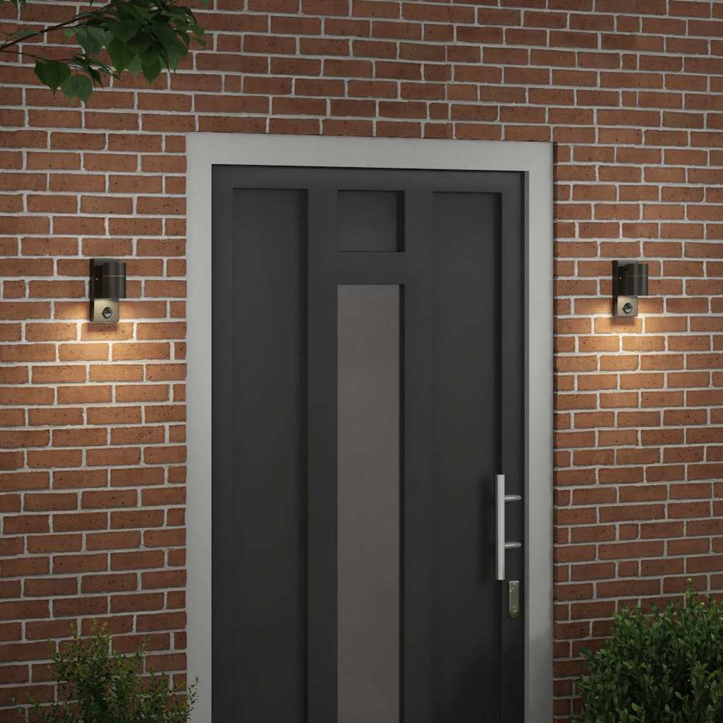 Applique murale extérieure 2 pcs noir 6,5 x 10,5 x 16 cm