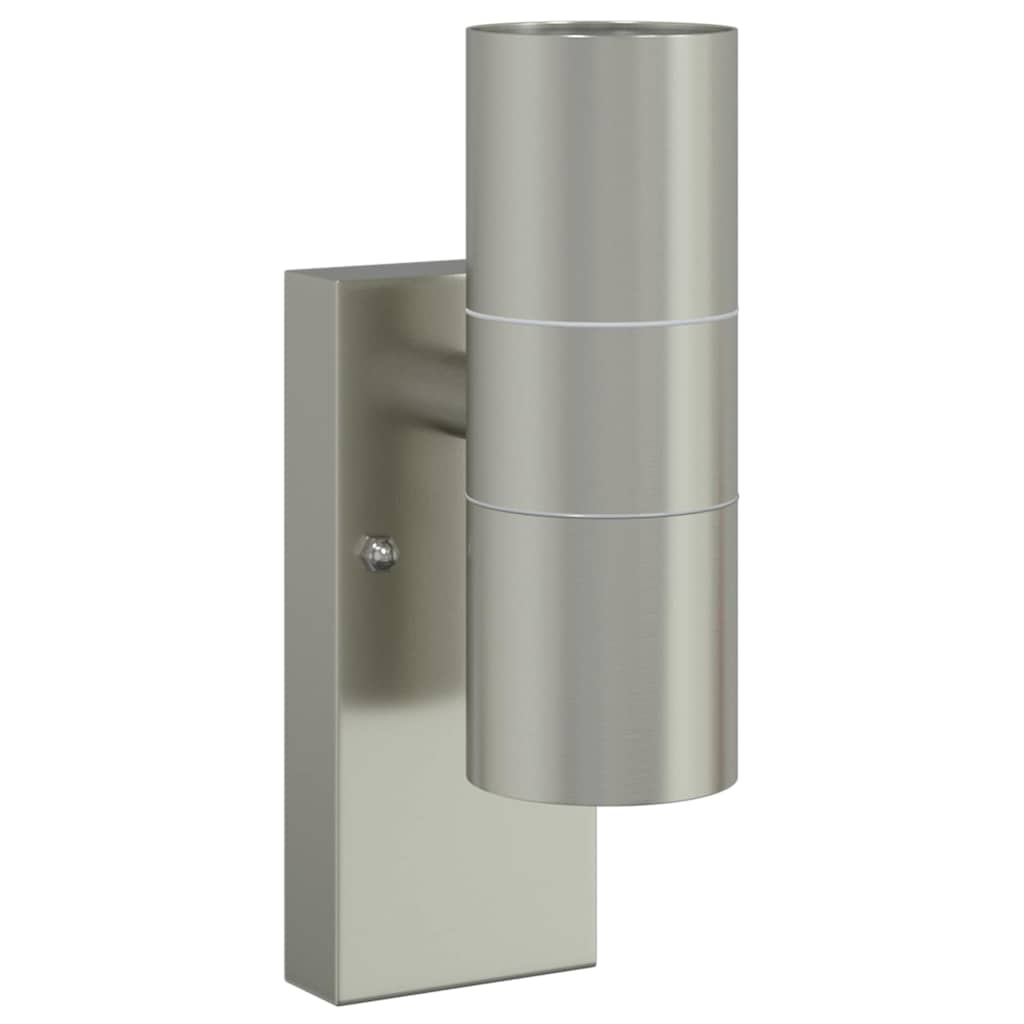 Außenwandleuchte 2 pcs Silber 7 x 10 x 22 cm Edelstahl und Glas