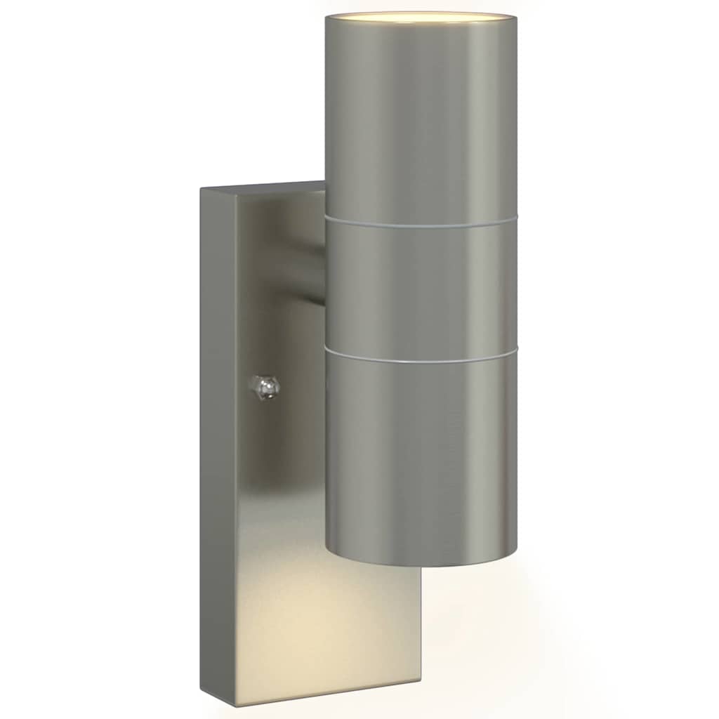 Außenwandleuchte 2 pcs Silber 7 x 10 x 22 cm Edelstahl und Glas