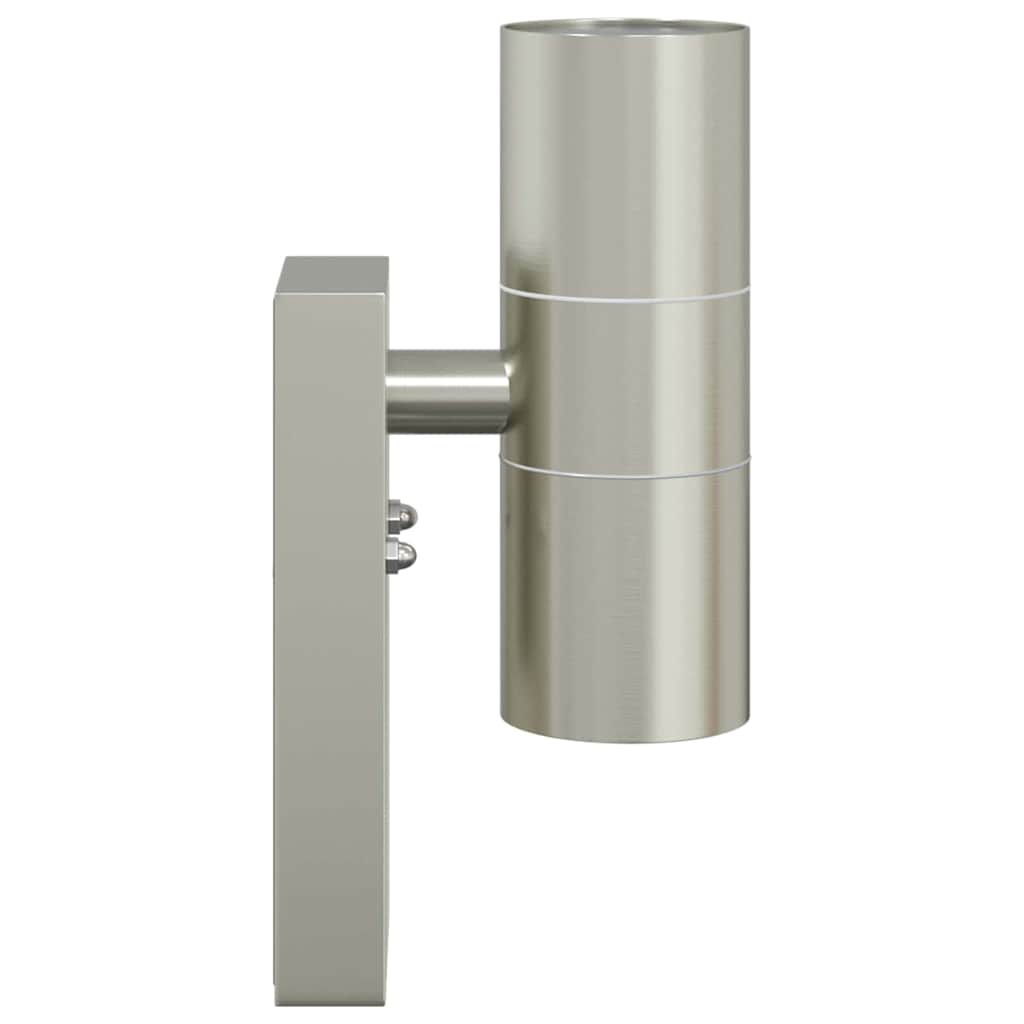 Außenwandleuchte 2 pcs Silber 7 x 10 x 22 cm Edelstahl und Glas