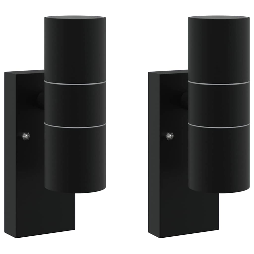 Außenwandleuchte 2 pcs Schwarz 7 x 10 x 22 cm