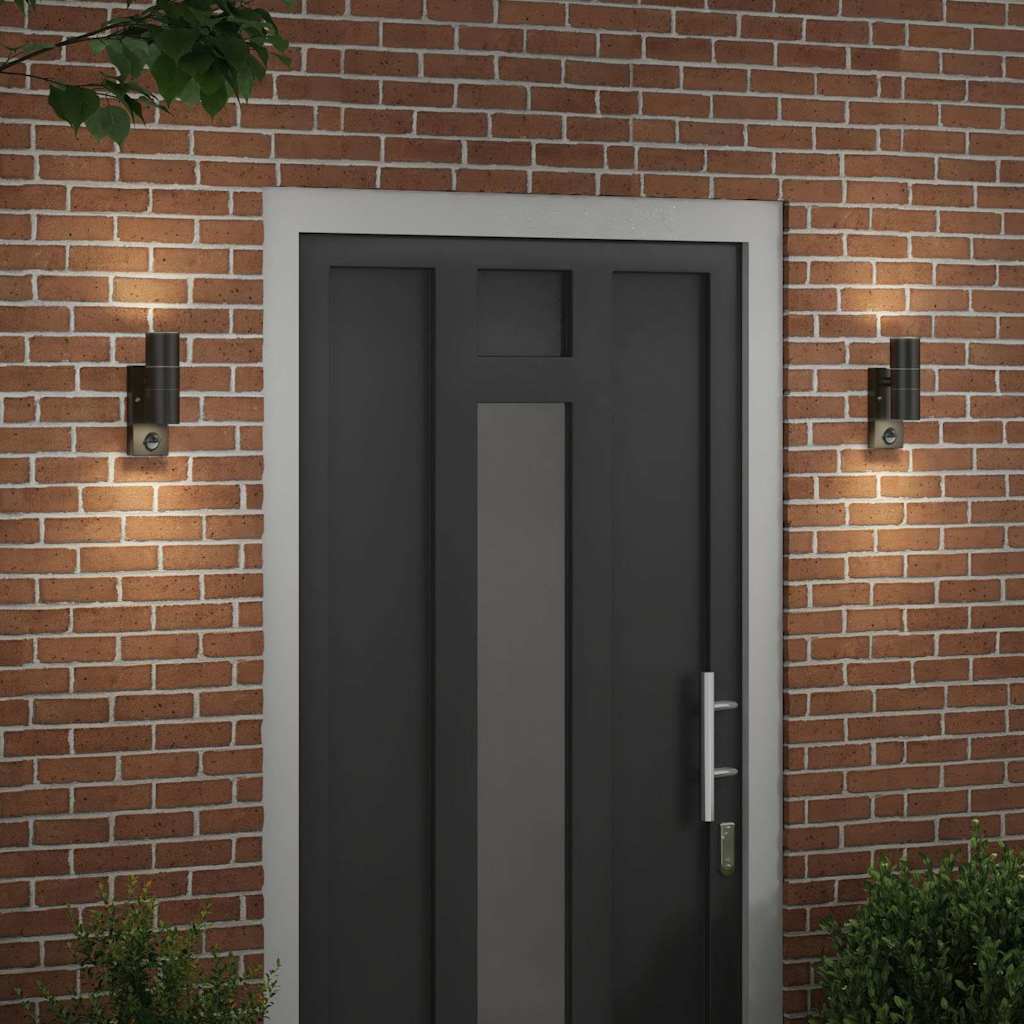 Applique murale extérieure 2 pcs Noir 7 x 10 x 22 cm