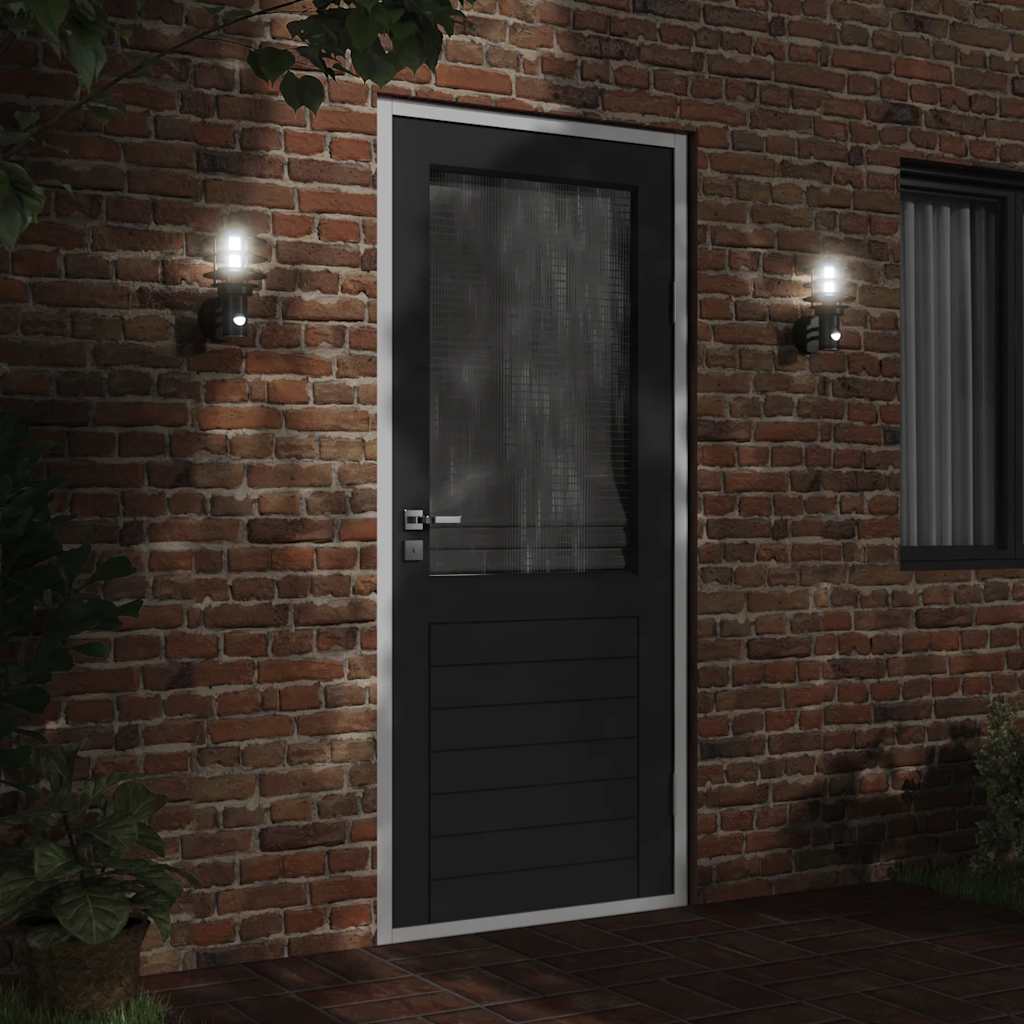 Outdoor Wall Light with Motion Sensor Black Stainless Steel