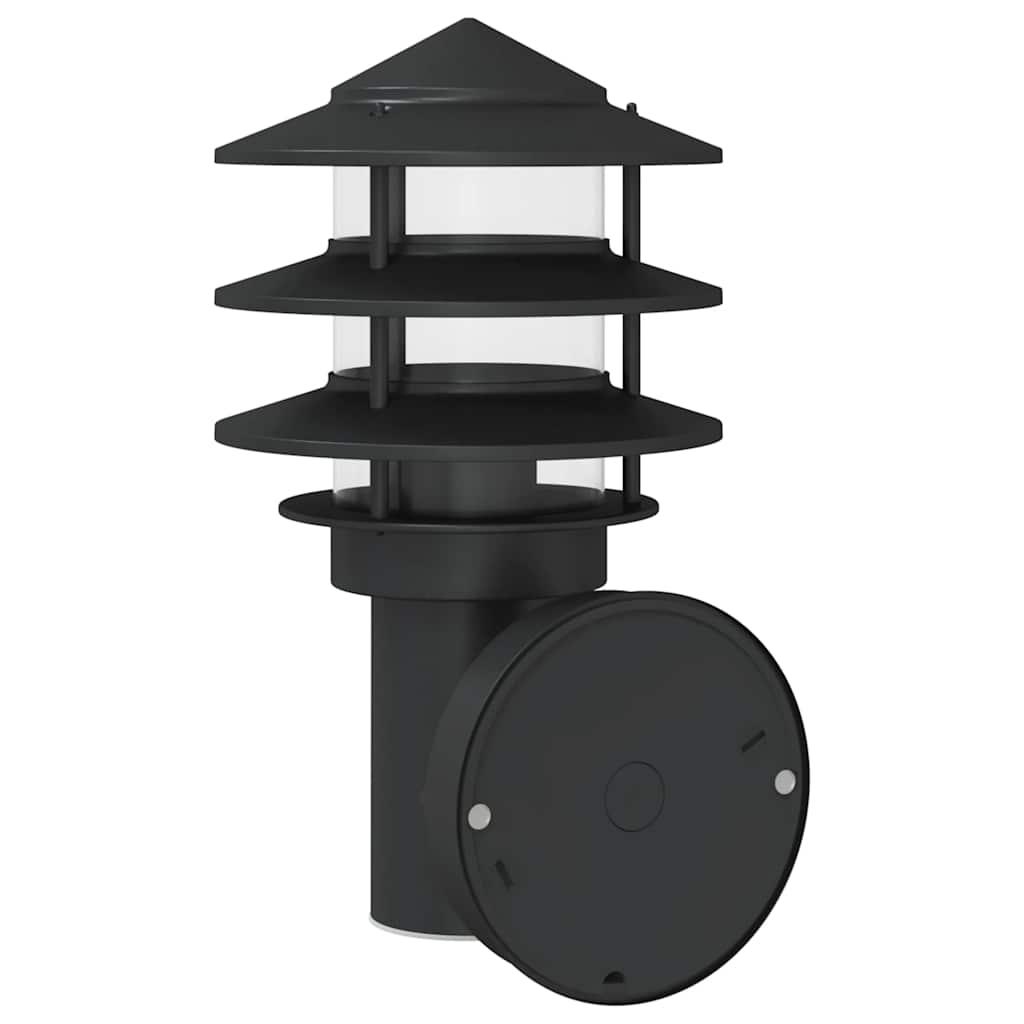 Outdoor Wall Light with Motion Sensor Black Stainless Steel