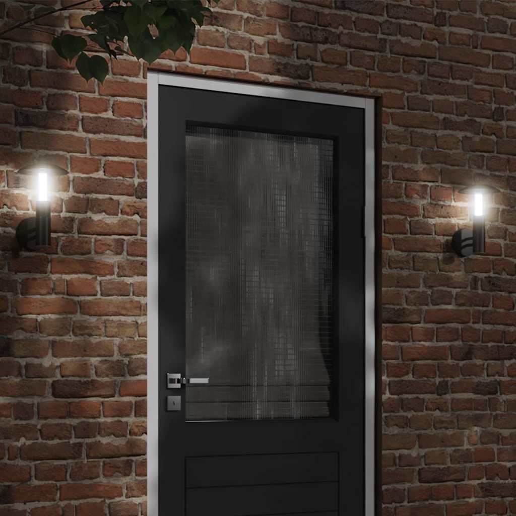 Applique murale extérieure noire en acier inoxydable