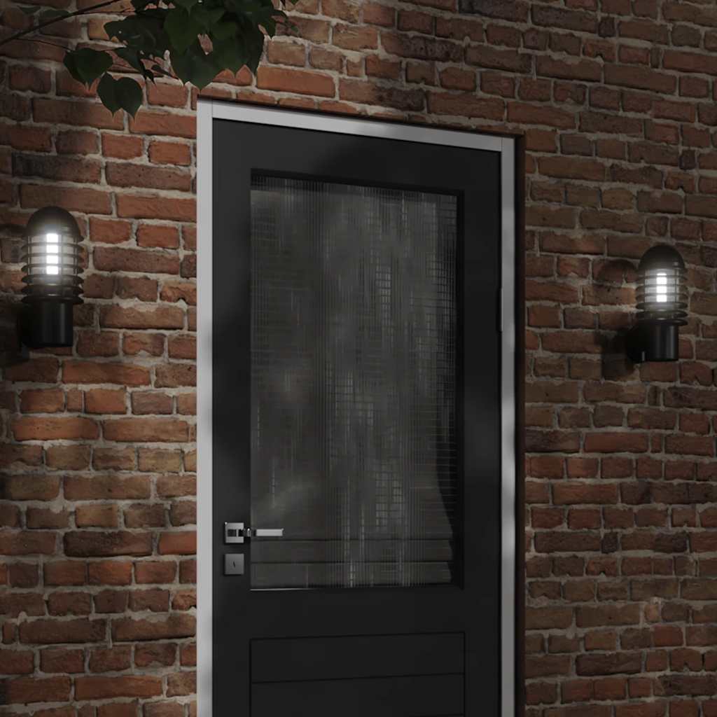 Outdoor Wall Lights, 2 pcs, Black Stainless Steel