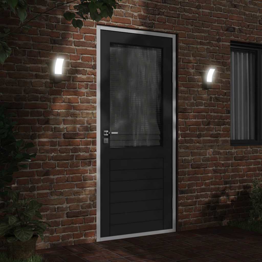 Appliques murales LED d'extérieur 2 pcs. Noir Aluminium moulé sous pression