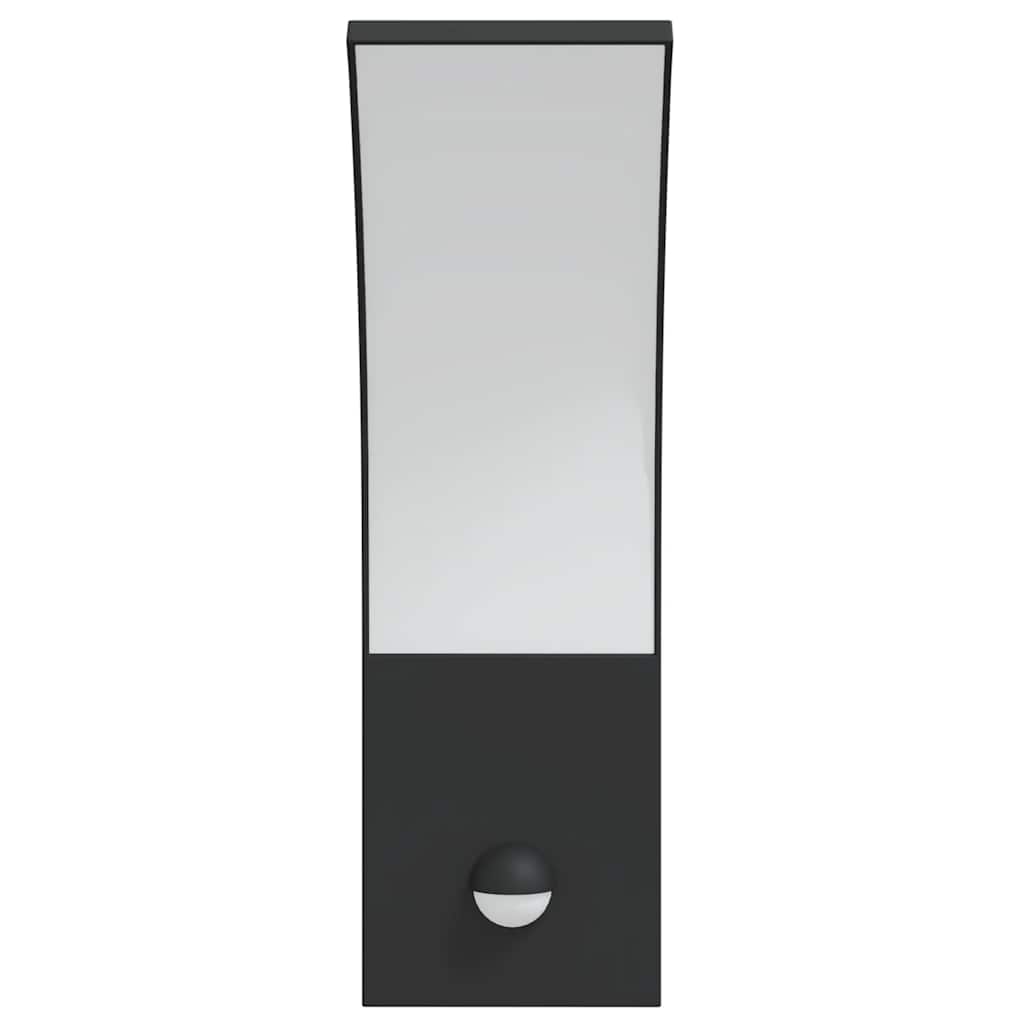 Appliques murales LED extérieures avec détecteur 2 pcs. Noir Fonte d'aluminium
