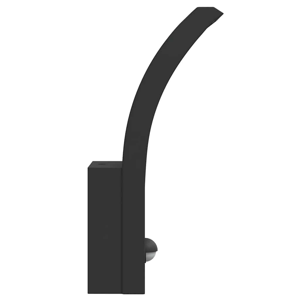 Appliques murales LED extérieures avec détecteur 2 pcs. Noir Fonte d'aluminium