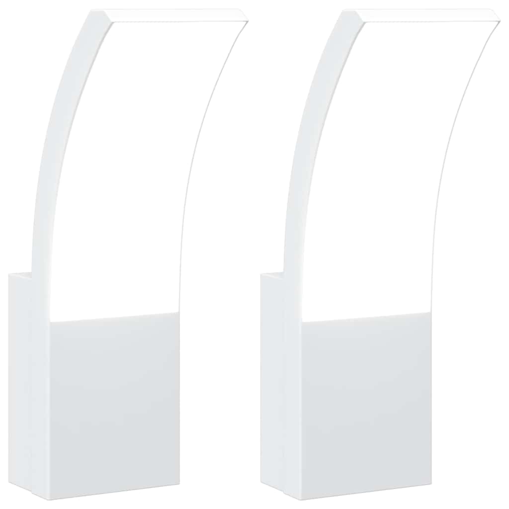 LED Outdoor Wall Lights 2 pcs. White Die-Cast Aluminum