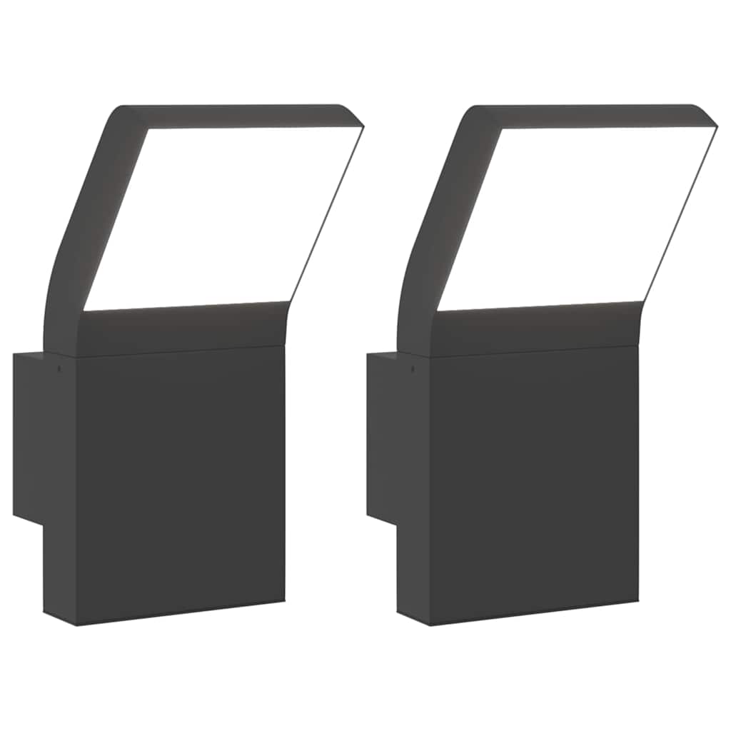 LED Outdoor Wall Lights 2 pcs. Black Die-cast Aluminum