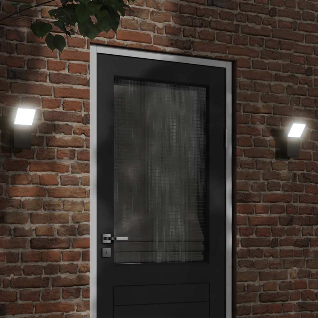 LED Outdoor Wall Lights 2 pcs. Black Die-cast Aluminum
