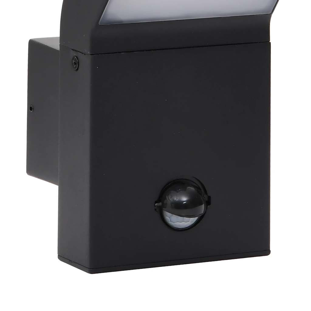 Appliques murales LED extérieures avec détecteur 2 pcs. Noir Fonte d'aluminium