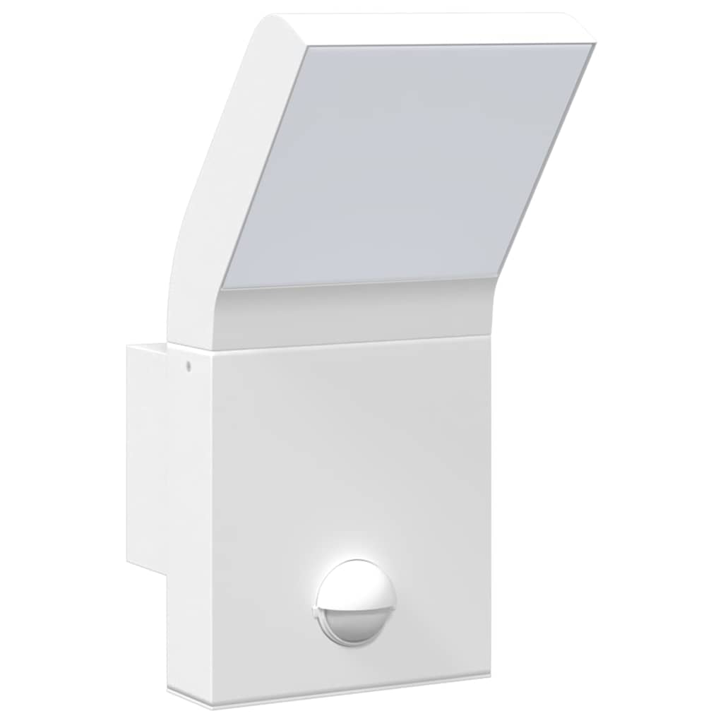 Appliques murales LED d'extérieur avec capteur 2 pièces Blanc Aluminium moulé sous pression