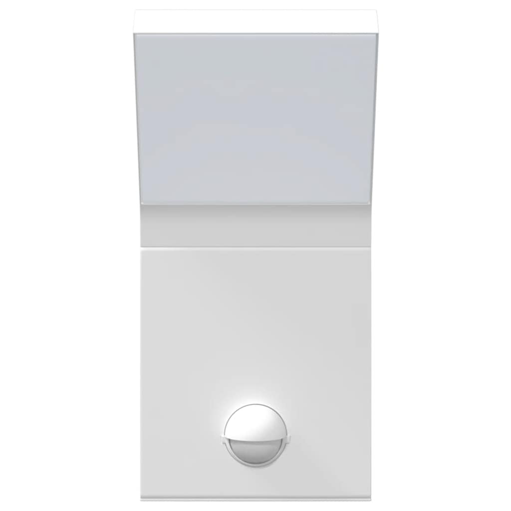 Appliques murales LED d'extérieur avec capteur 2 pièces Blanc Aluminium moulé sous pression