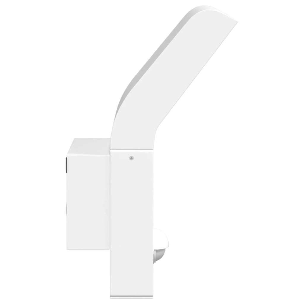 Appliques murales LED d'extérieur avec capteur 2 pièces Blanc Aluminium moulé sous pression