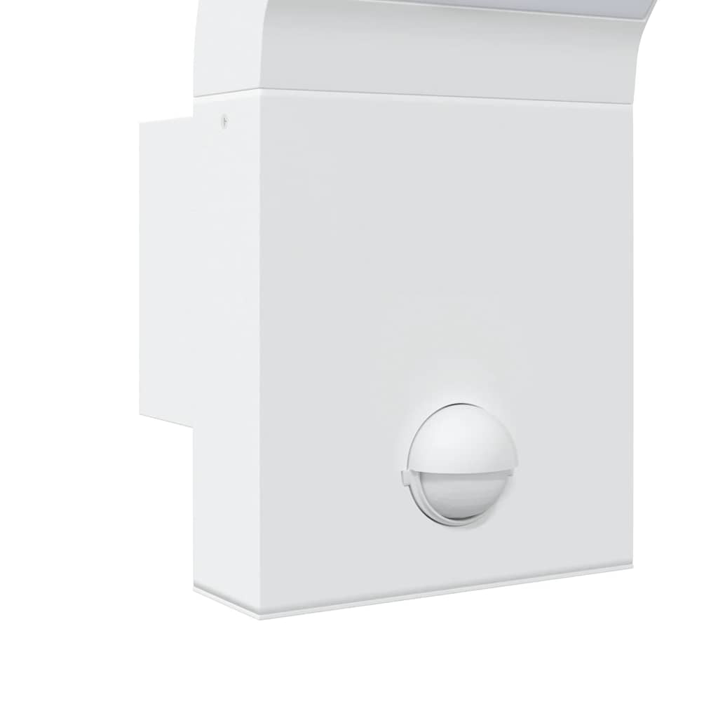 Appliques murales LED d'extérieur avec capteur 2 pièces Blanc Aluminium moulé sous pression