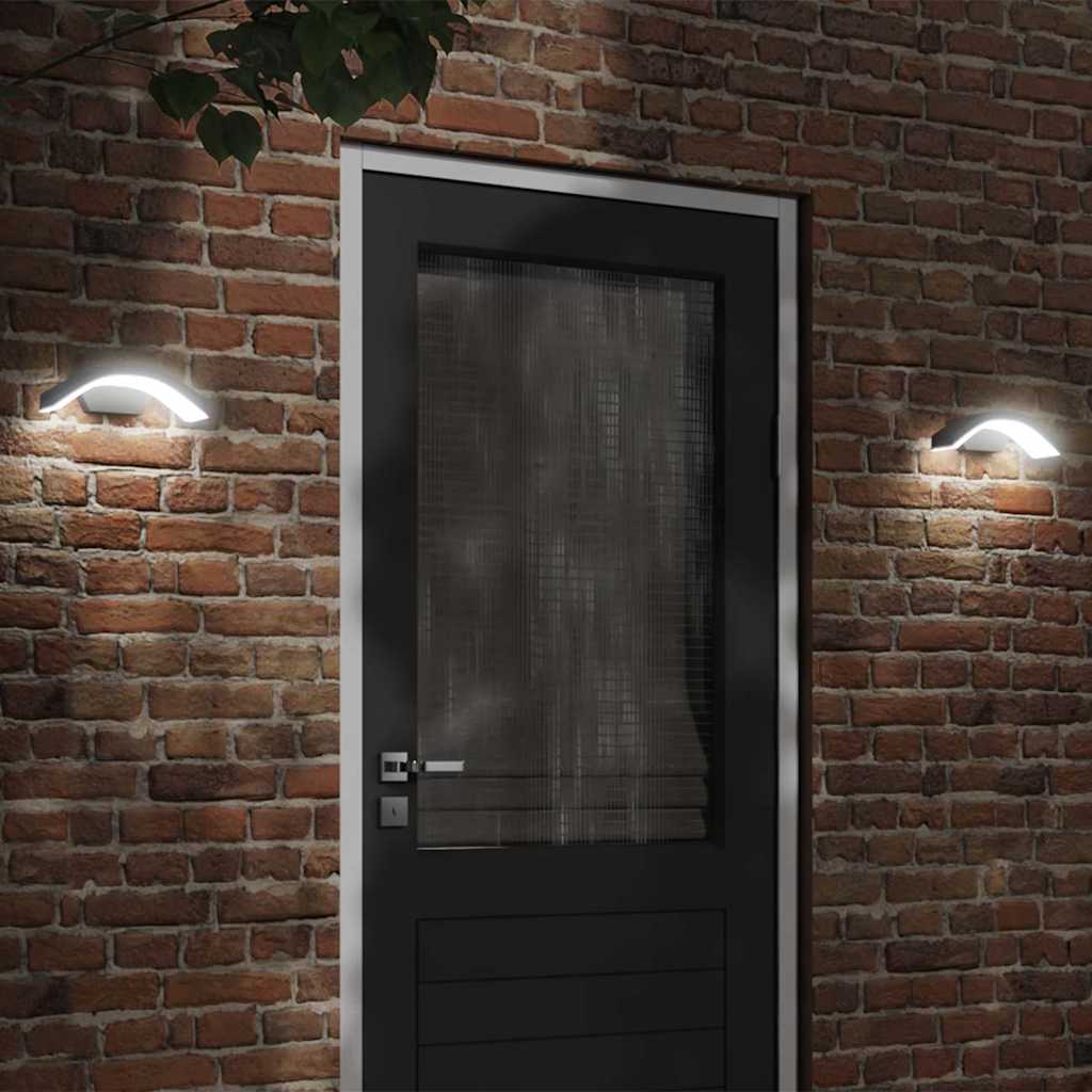 LED Outdoor Wall Lights 2 pcs. Black Die-cast Aluminum