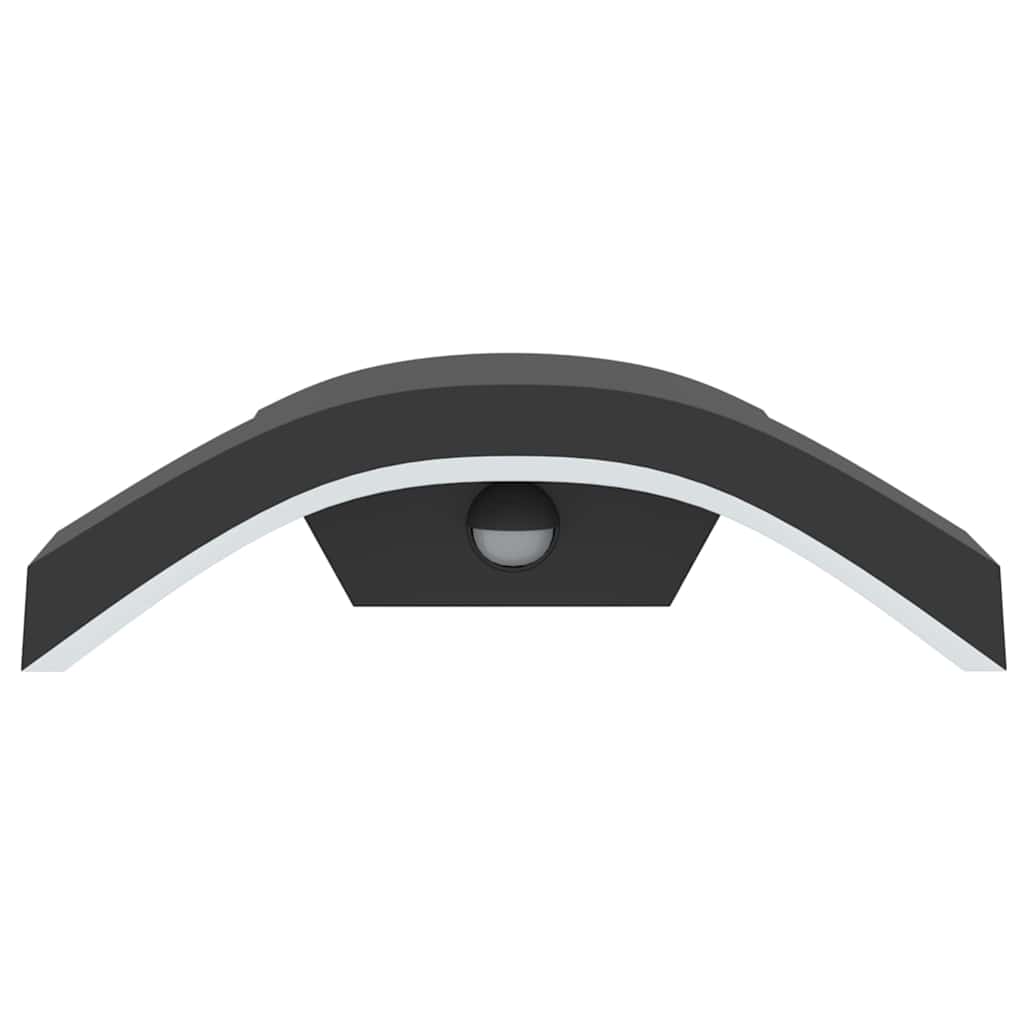 LED Outdoor Wall Light with Sensor Black Die-cast Aluminum
