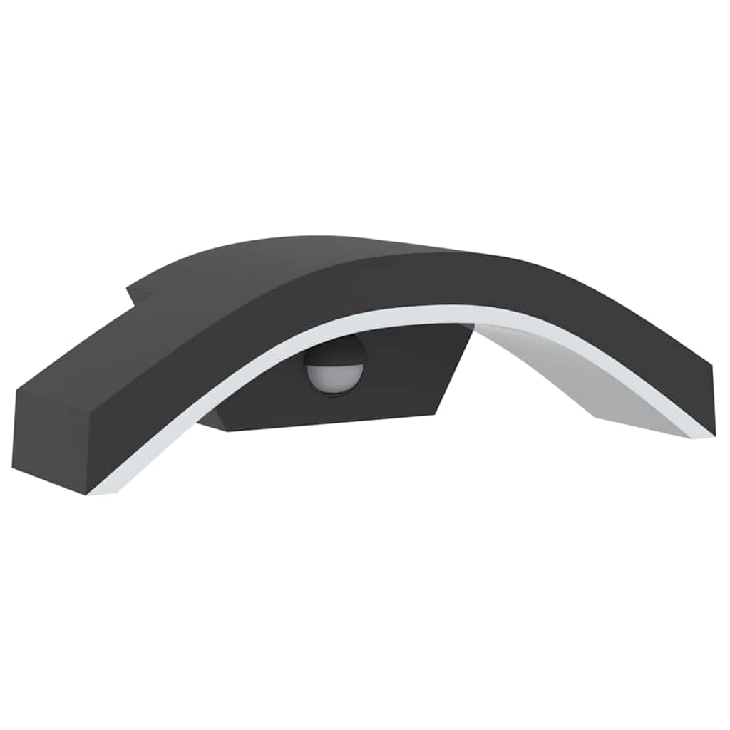LED Outdoor Wall Light with Sensor Black Die-cast Aluminum