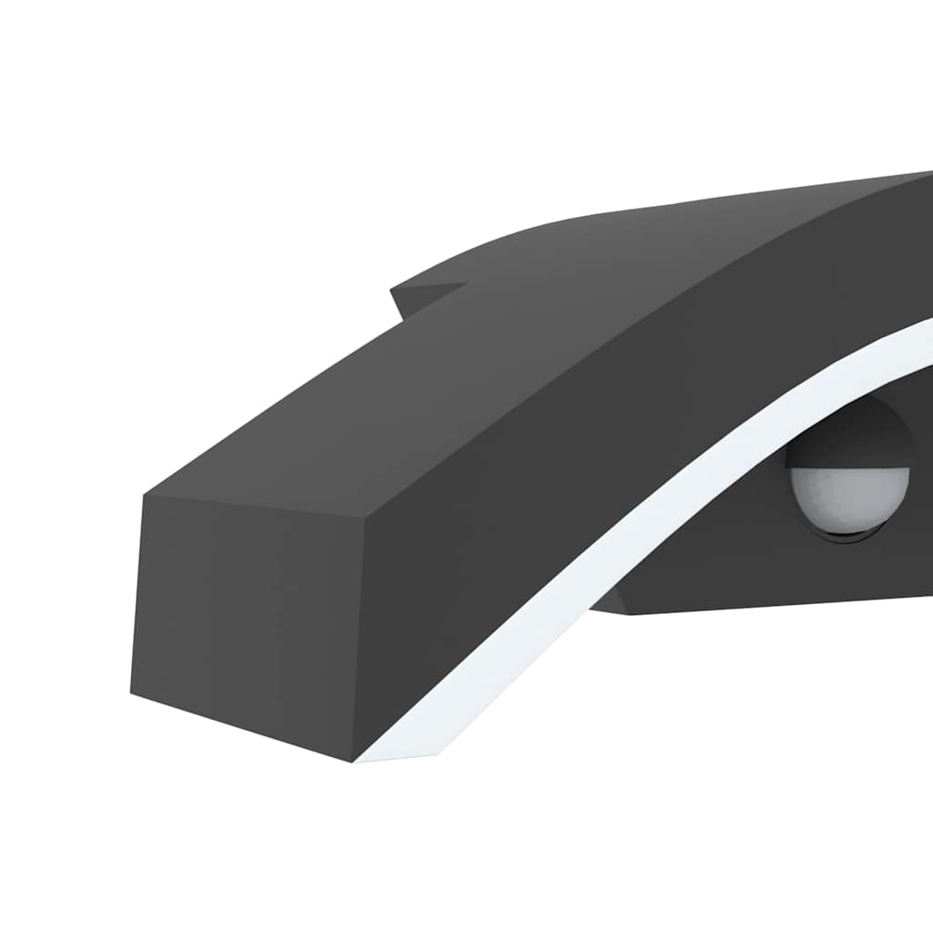 LED Outdoor Wall Light with Sensor Black Die-cast Aluminum