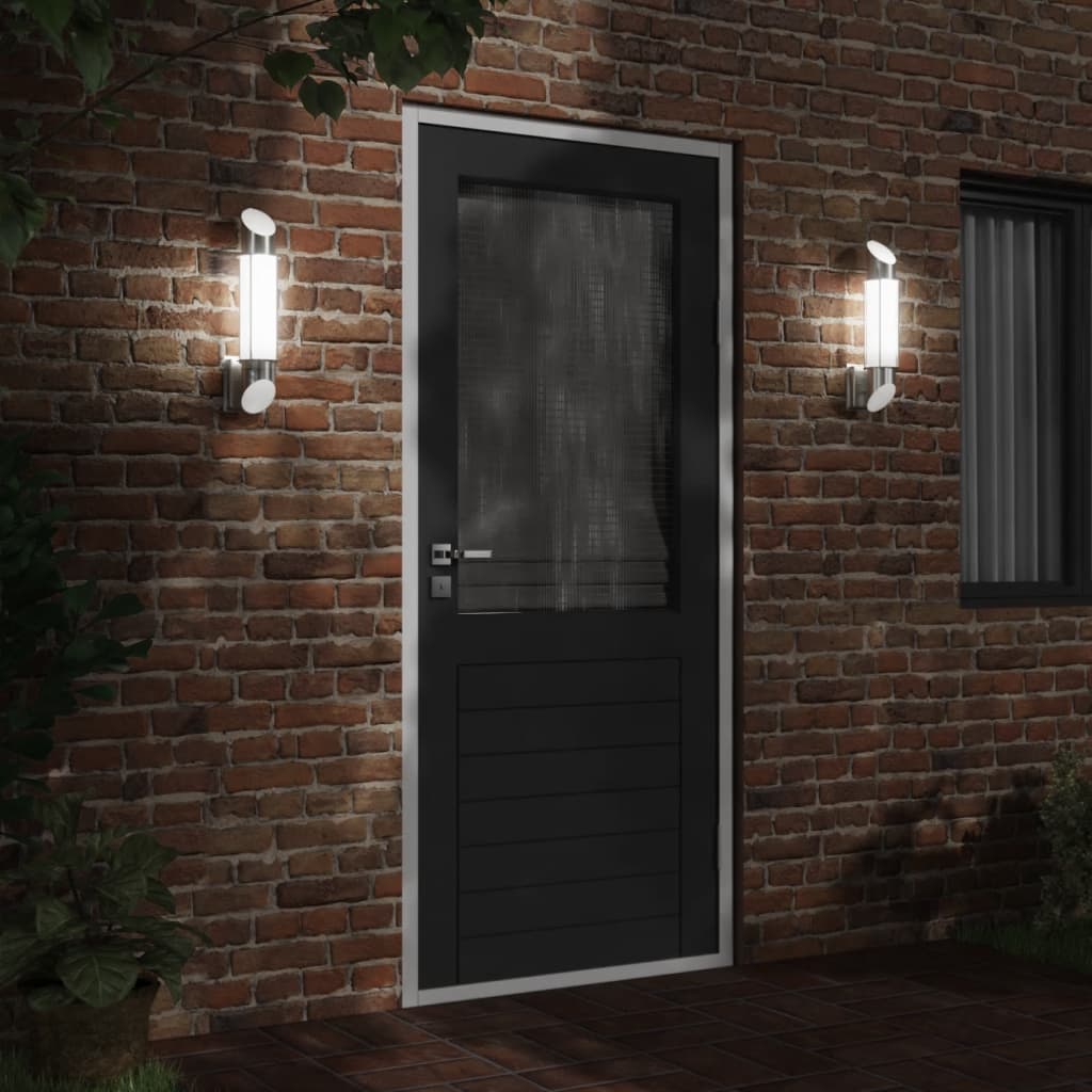 Outdoor wall lights 2 pcs. Silver stainless steel