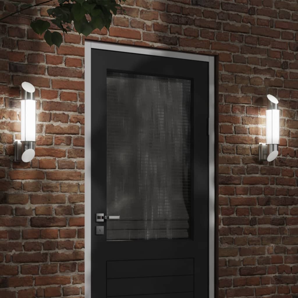 Outdoor wall lights 2 pcs. Silver stainless steel