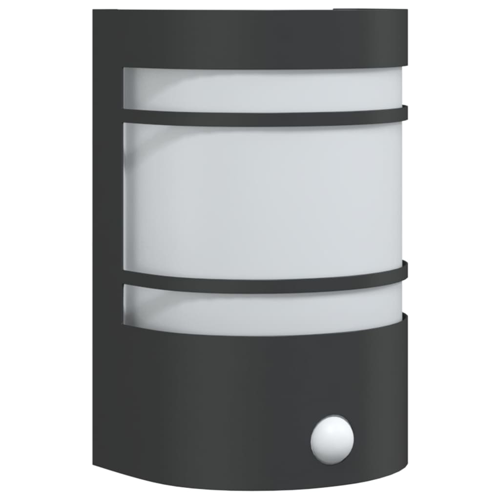 Outdoor Wall Light with Motion Sensor Black Stainless Steel