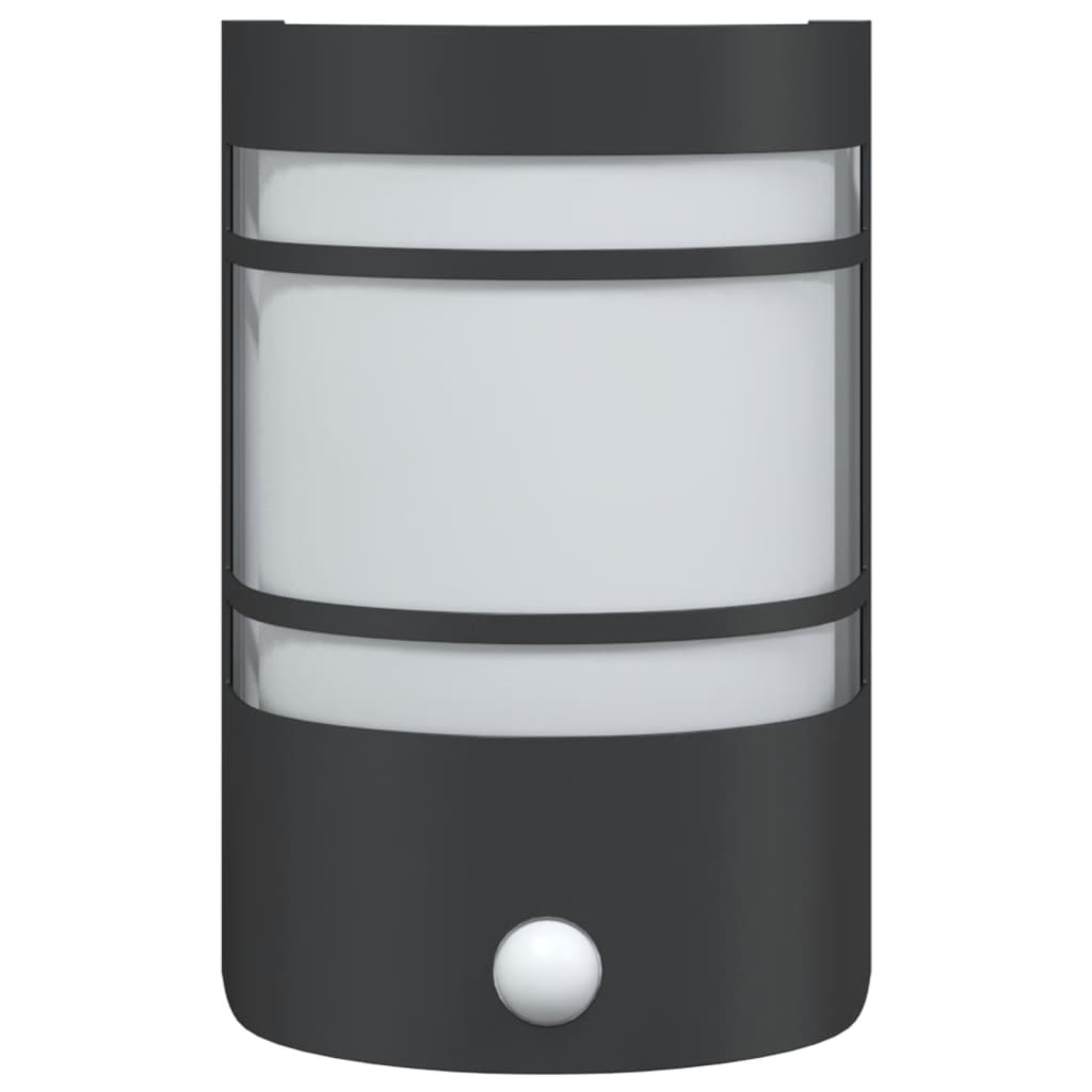 Outdoor Wall Light with Motion Sensor Black Stainless Steel