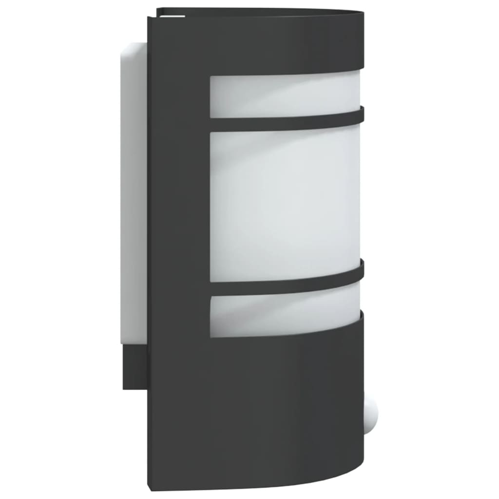 Outdoor Wall Light with Motion Sensor Black Stainless Steel