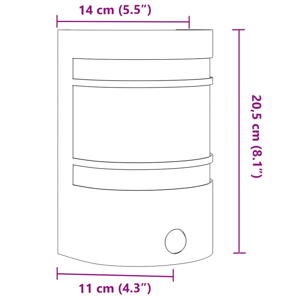 Outdoor Wall Light with Motion Sensor Black Stainless Steel