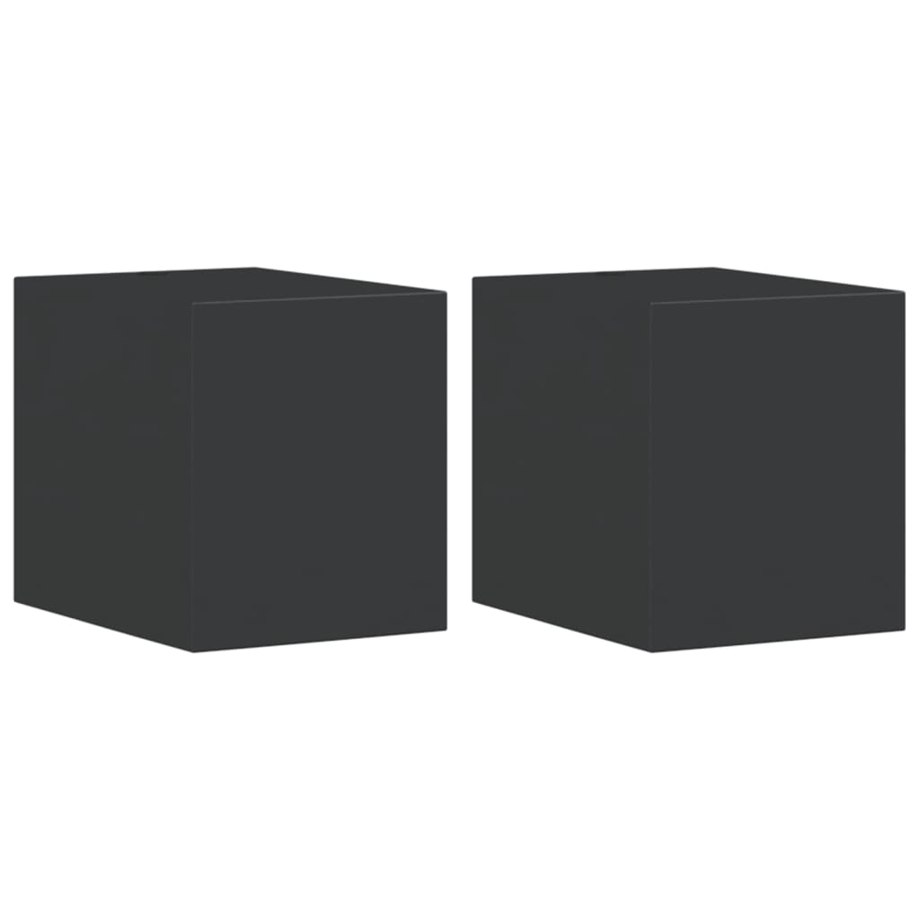 Outdoor wall lights, 2 pcs, black die-cast aluminum