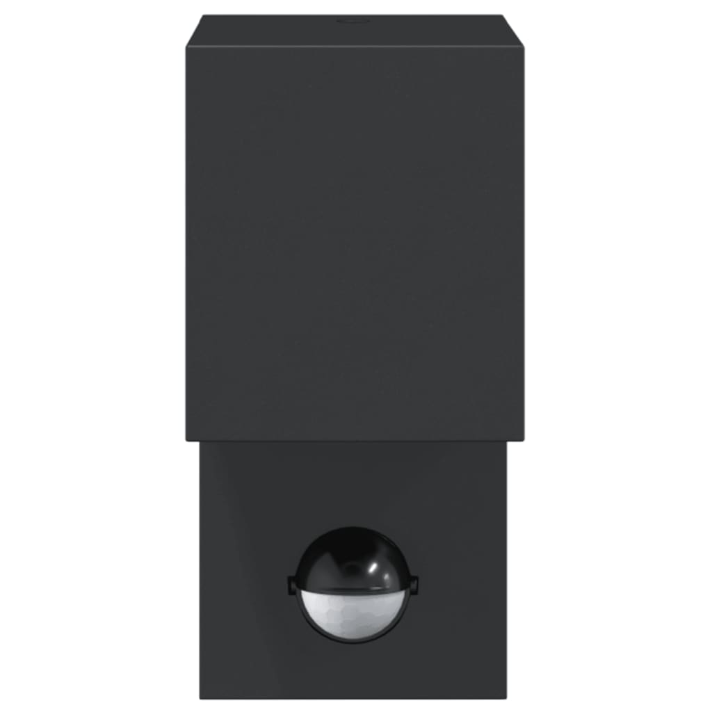 Outdoor Wall Light with Sensor Black Die-cast Aluminum