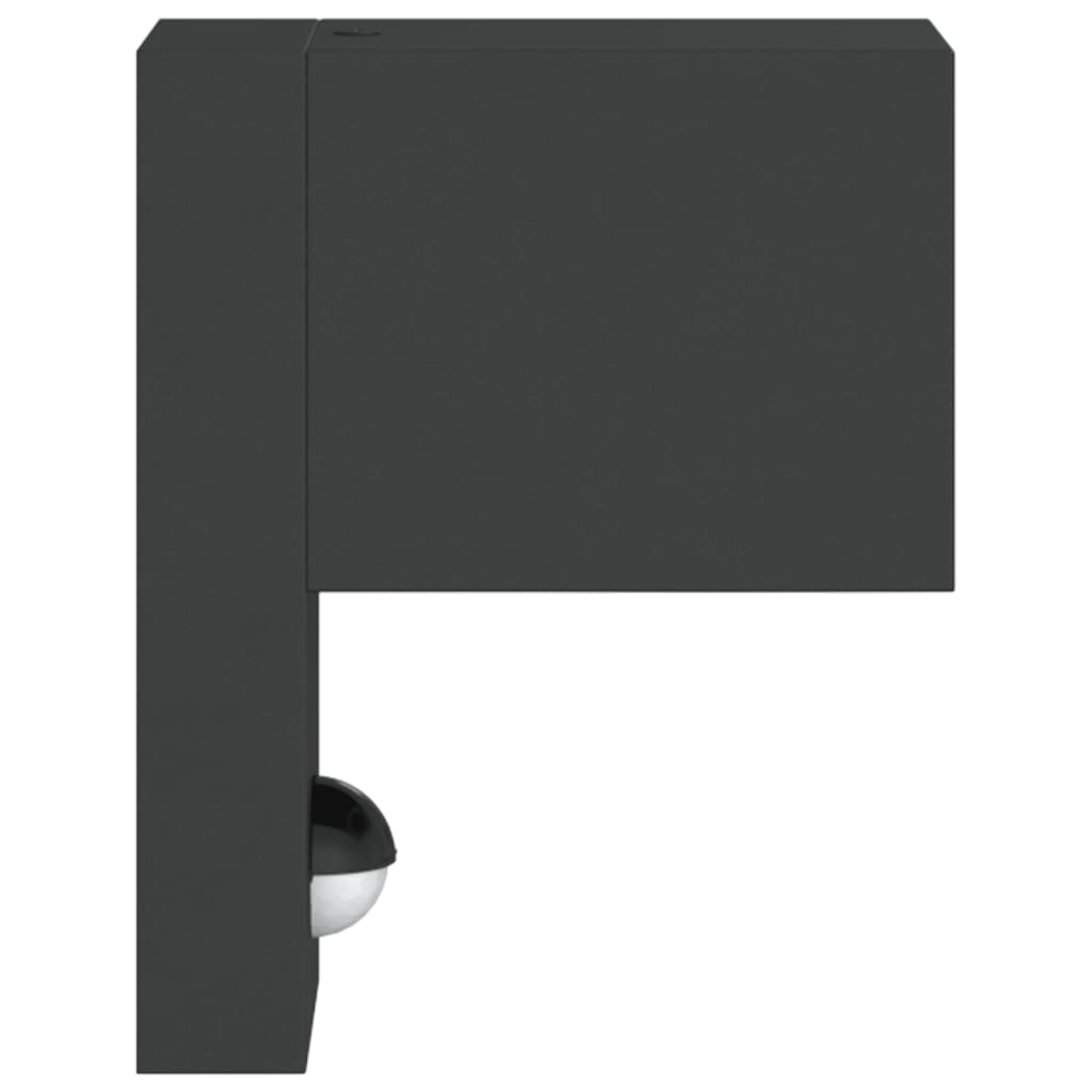 Outdoor Wall Light with Sensor Black Die-cast Aluminum