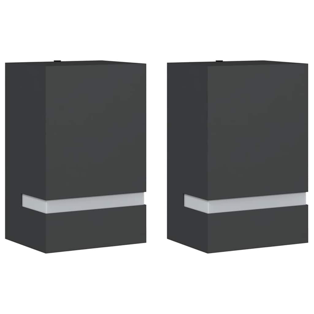 Outdoor Wall Lights, 2 pcs, Black Stainless Steel