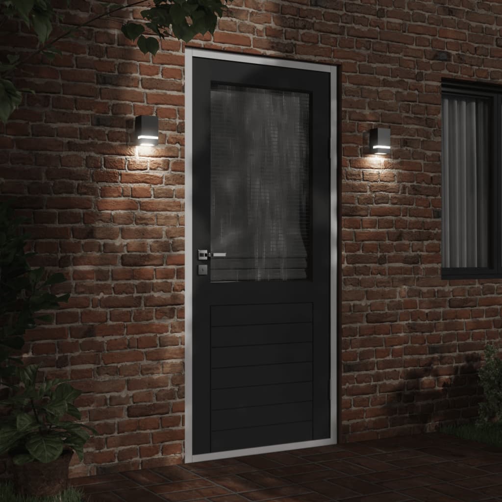 Outdoor Wall Lights, 2 pcs, Black Stainless Steel
