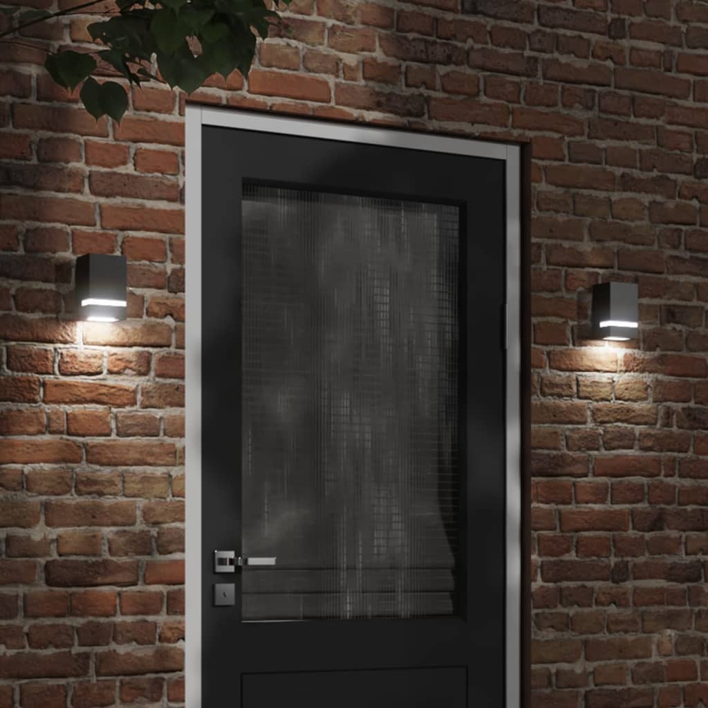 Outdoor Wall Lights, 2 pcs, Black Stainless Steel