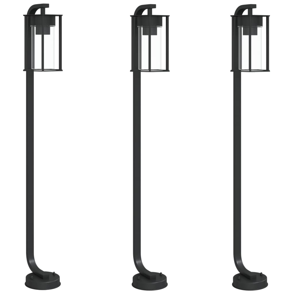Path lights 3 pcs. Black 100 cm Stainless steel