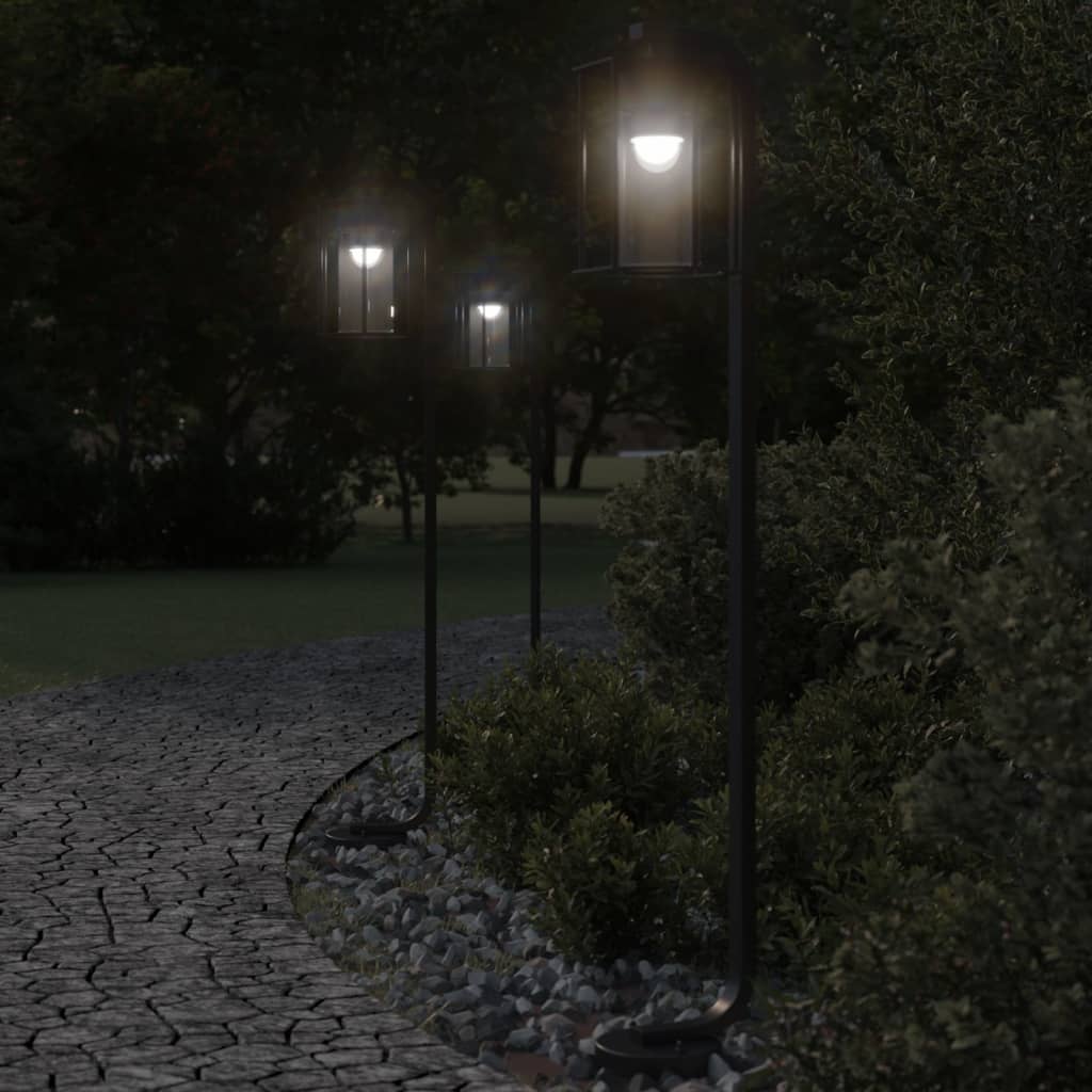 Path lights 3 pcs. Black 100 cm Stainless steel
