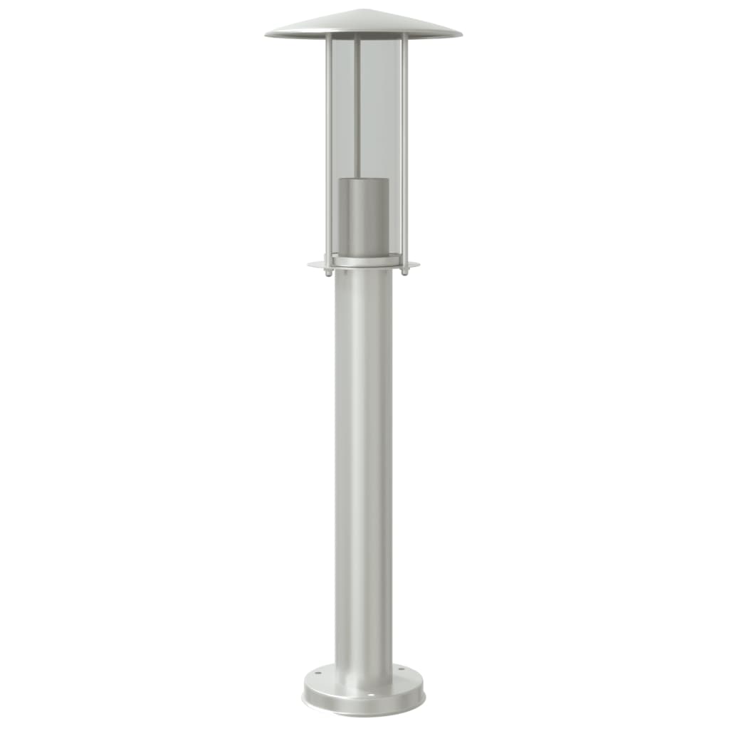 Borne lumineuse argentée 60 cm acier inoxydable