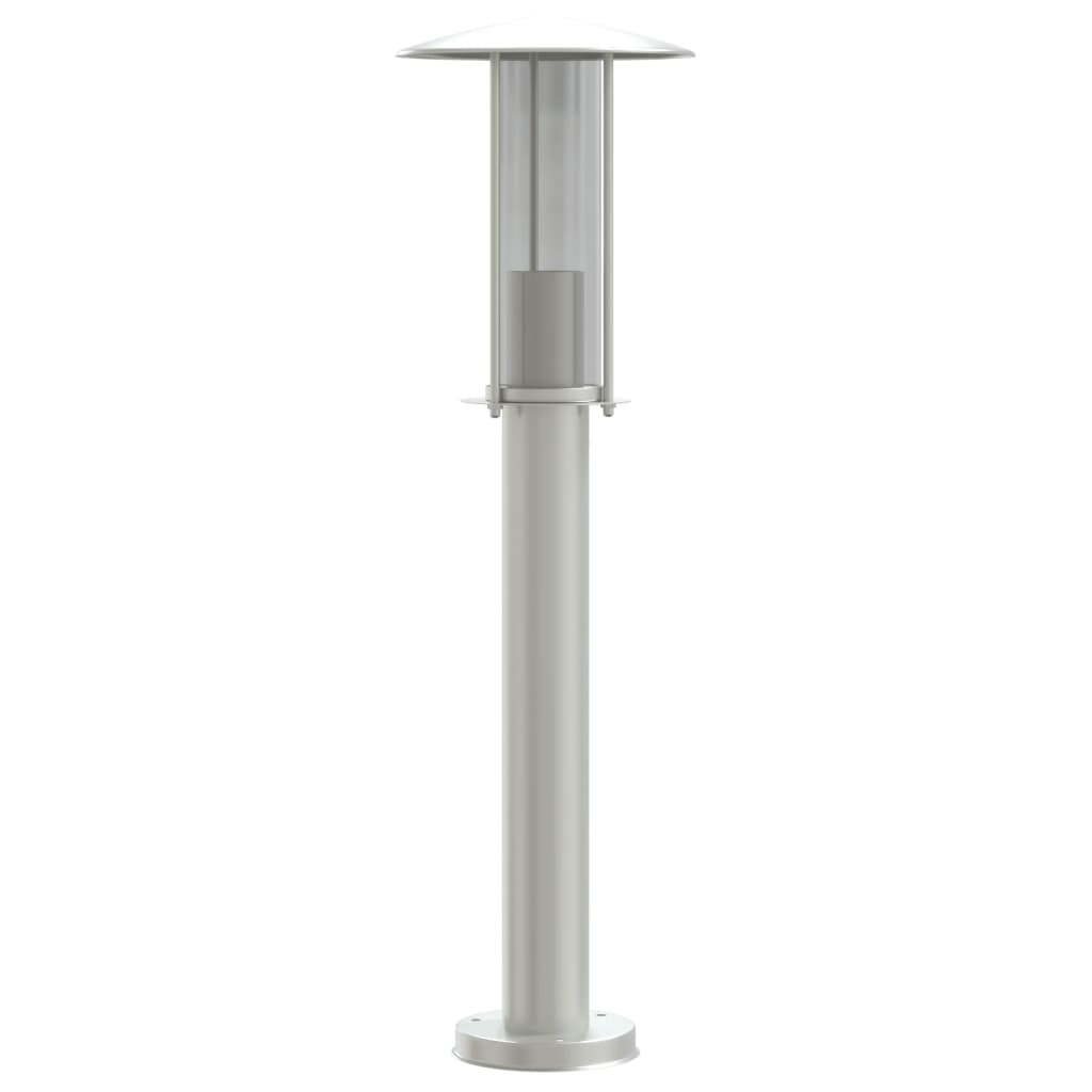 Borne lumineuse argentée 60 cm acier inoxydable